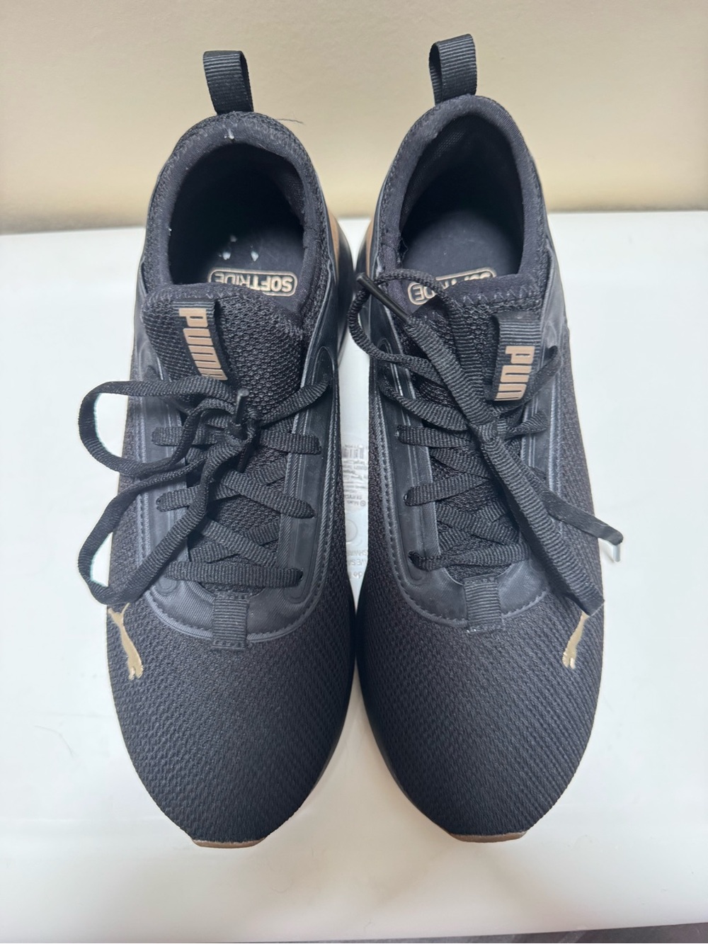 Puma Starla Black Knit Sneakers with Bronze/Gold/Rose Gold Accents- sz 8.5 - Picture 3 of 8